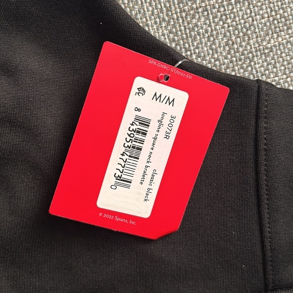 Spanx Black Ponte Square Neck Crop Top Bralette size M - Picture 5 of 6